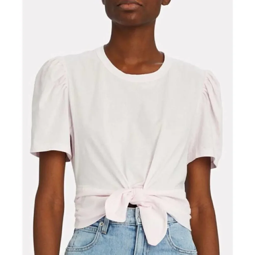 A.L.C. Pink Milo Puff Sleeve Tie T-Shirt Sz. XS - Picture 2 of 7